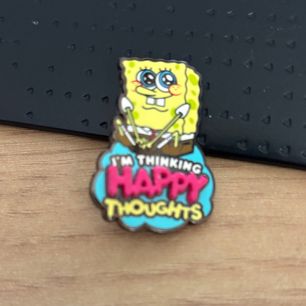 SpongeBob SquarePants Happy Thoughts Pin - Yellow and Blue